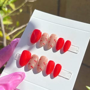 Cherry Press on nails | Cherries | Summer | Custom