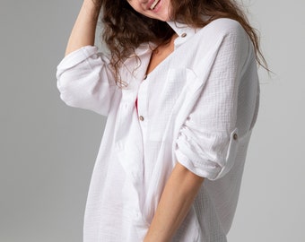 Oversized muslin shirt