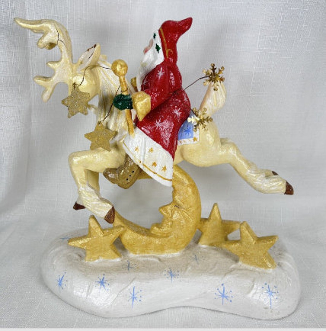 Vintage 2002 HOUSE OF HATTEN Santa Riding Reindeer 11 Etsy