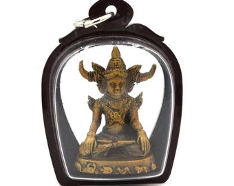 Amazing Thai Lucky Magic Locket Pendant Phaya Khao Kham Love Amulet Man in Love Women Mahasanaeh Amulet By Luang Pu Van Kai