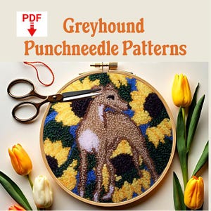 Greyhounds Pattern Book - Hooked Rugs - Punchneedle Patterns - Embroidery - Printable