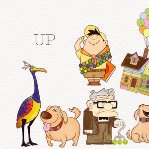 Aquarela Up Clipart PNG, Carl, Russell PNG, Aquarela Pintada à Mão, Up Balloon House, Uso Comercial