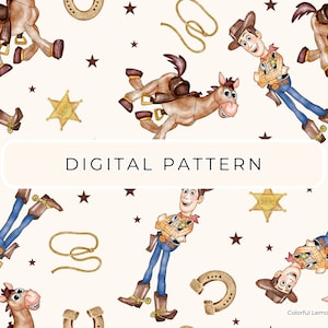 Spielzeug Digitales Papiermuster, Woody nahtlose Muster, digitales Papier PNG, gemustertes Papier, Scrapbooking kommerzielle Nutzung