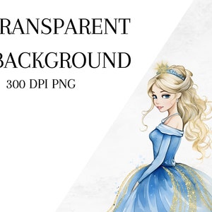 Watercolor Cinderella PNG Clipart Bundle, 22 Watercolor Cinderella ...