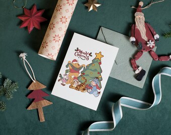 Winnie the Pooh navideño PNG, diseño de sublimación para fiestas (descarga digital)