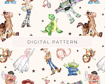Toys Digital Paper Pattern, Toys Seamless Patterns,  Digital Paper PNG, Patterned Paper, Scrapbooking Commercial Use