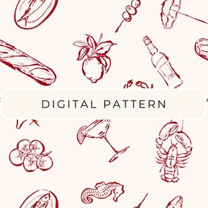 Italian Summer Pattern, Summer Aesthetic, Coastal Mediterranean Art Seamless, Digital Paper, Patterned Paper, Scrapbooking Commercial Use