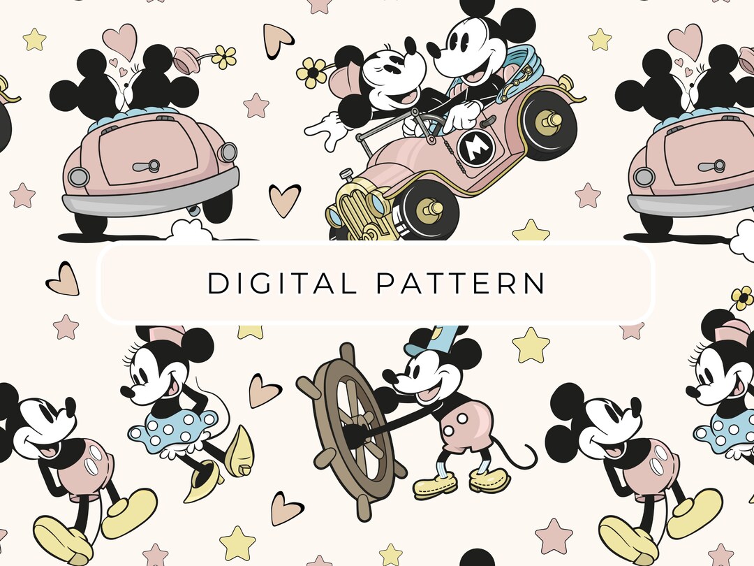 Classic Mouse Digital Paper Pattern, Mouse Seamless Patterns, Digital ...