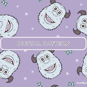 Modello di carta digitale Monster Inc, modelli senza soluzione di continuità, carta digitale PNG, carta fantasia, uso commerciale di Scrapbooking
