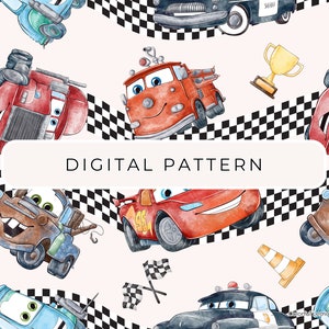 Cars Digital Paper Pattern Theme, Cars Seamless Patterns Digital Paper PNG Paper, Commercial Use