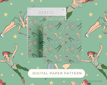 Peter and Fairy Digital Paper, Seamless Pattern (PNG)