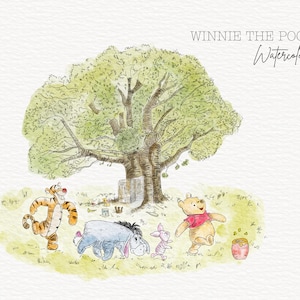 Bundle classique de cliparts PNG Winnie l'ourson, 1 PNG, scènes de Winnie l'ourson, Winnie pour baby shower, faire-part d'anniversaire, etc., usage Commercial,
