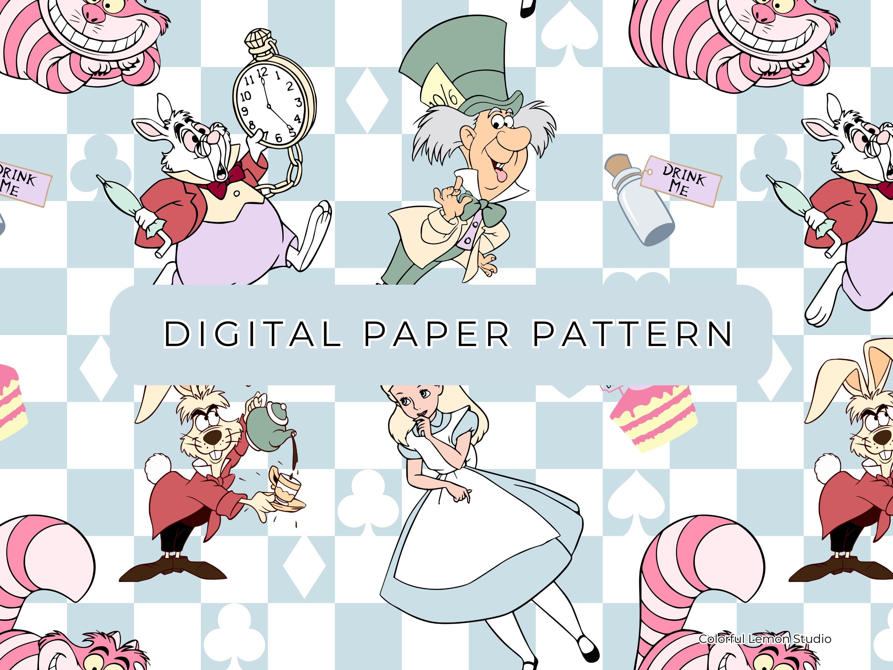 Alice Digital Paper Pattern, Alice Seamless Patterns, Digital Paper PNG ...