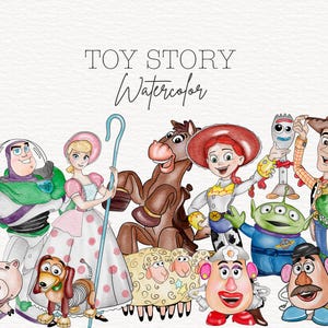 Aquarell Toy Story Clipart Bundle, Toy Story PNG Papiereffekt, Woody PNG, Buzz PNG, digitaler Download, kommerzielle Nutzung