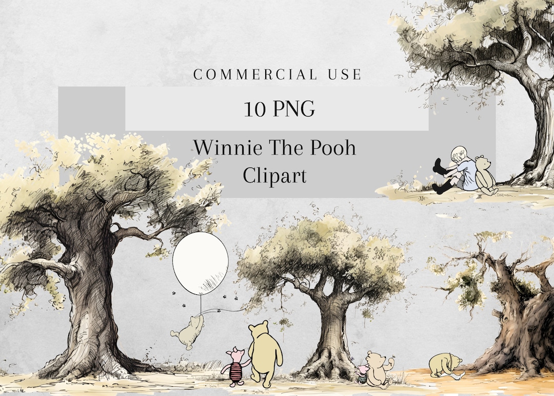 Classic Winnie the Pooh PNG Clipart Bundle, 10 PNG Winnie the Pooh ...