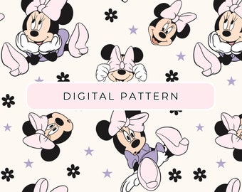 Diseño sin costuras de ratón en tonos pastel, para uso comercial (papel digital).
