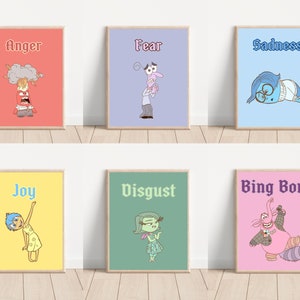 Cartel de decoración de la habitación de los niños del aula de emociones, cartel imprimible de la materia de las emociones, decoración de los niños del aula de emociones simples, conjunto de arte de pared para niños de 6