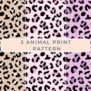 Motif de fichier sans couture imprimé animal, motif léopard en papier numérique, impression animalière PNG, usage commercial, téléchargement numérique