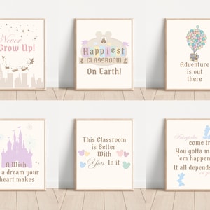 Maus Klassenzimmer oder Kinderzimmer Dekor Poster Beide Versionen enthalten druckbare Affirmation Poster, Klassenzimmer Dekor, Kinder Wand Kunst 6er Set
