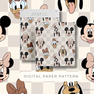 Maus und Freunde digitales Papiermuster, Maus überprüfen nahtlose Muster, digitales Papier, Maus PNG, gemustertes Papier Scrapbooking kommerzielle Nutzung