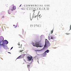 Aquarell lila Blumen Wildblumen Clipart PNG, Blumen Grenzen, Wiese, Hochzeit Clipart, elegante Blüten, kommerzielle Nutzung, digitaler Download