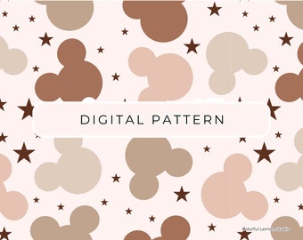 Muis digitaal papier patroon, muis bruin sterren naadloos patroon, digitaal papier, muis PNG, patroonpapier scrapbooking commercieel gebruik