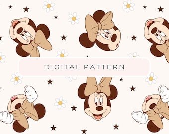 Mouse Digital Paper Pattern, Pastel Mouse Seamless Patterns, Digital Paper Mouse PNG Patterned Paper Scrapbooking Commercial Use