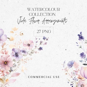 Aquarell lila Blumen Wildblumen Clipart PNG, Blumenrahmen, Wiese, Hochzeit Clipart, elegante Blüten, kommerzielle Nutzung, digitaler Download