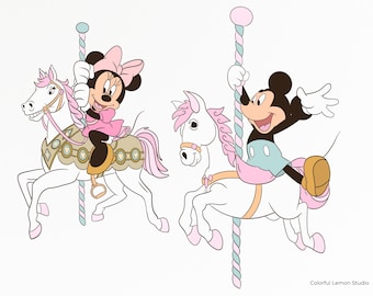 Mouse Magic Clipart Designs, Classic Pastel Mouse PNG, Magical Sublimation PNG, 2 PNG, Commercial Use, Digital Download