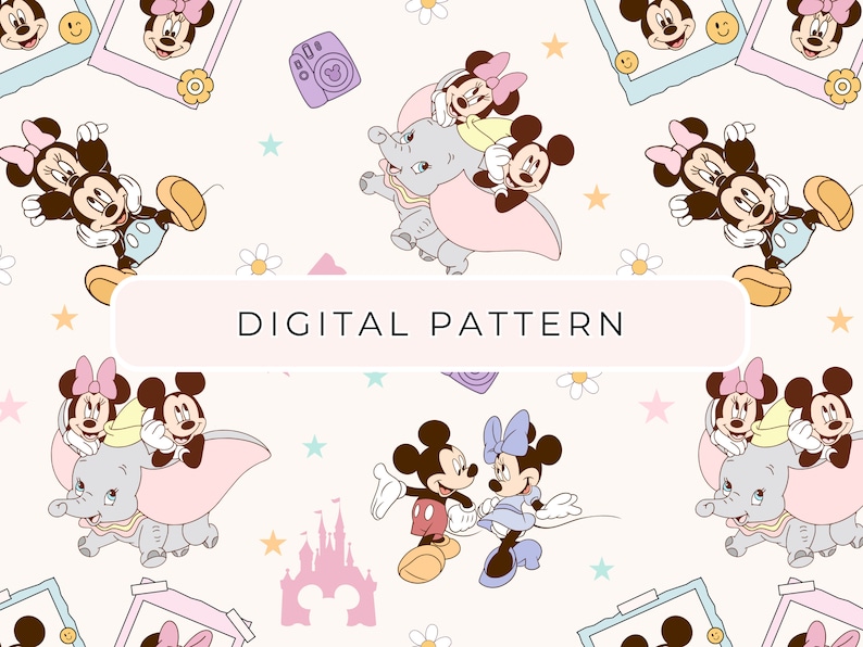 Mouse Digital Paper Pattern, Pastel Mouse Seamless Patterns, Digital ...