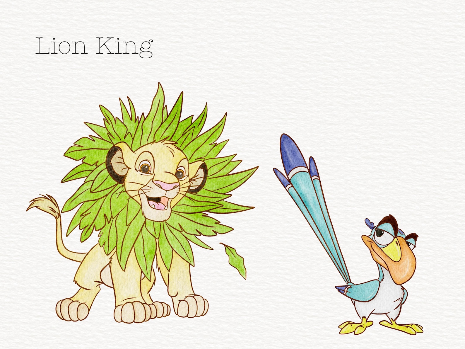 Watercolor Lion King PNG Clipart Bundle, Watercolor Simba, Nala ...