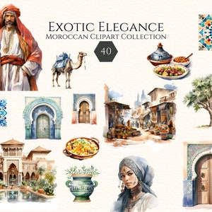 Aquarelle Maroc Clipart PNG, PNG traditionnel des voyageurs du Maroc, scrapbooking, autocollant, usage Commercial, téléchargement numérique
