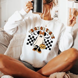 Halloween Minnie Pumpkin Sublimation Designs, Spooky Season PNG, Mouse Ghost, Commercial Use, Digital Download