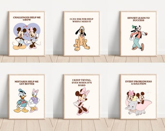 Mouse and Friends Classroom Posters, Grow Mindset Kids Decor (Digital Download)