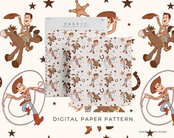 Toys Digital Paper Pattern, Woody Seamless Patterns,  Digital Paper PNG, Patterned Paper, Scrapbooking Commercial Use