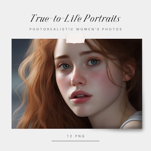 Fotorrealista hermosa mujer retrato Clipart PNG, imágenes prediseñadas de mujeres, retratos de mujeres, álbum de recortes, diario basura, uso comercial digital