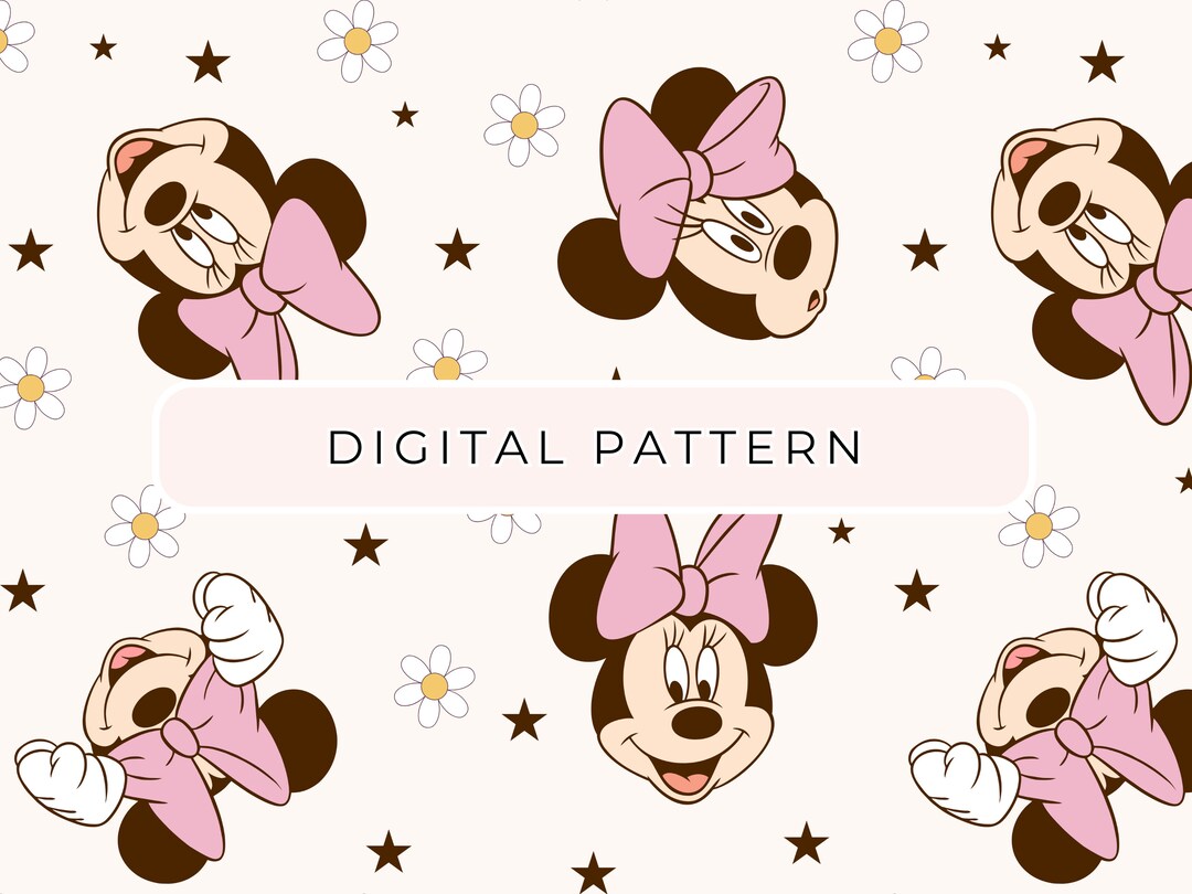 Mouse Minnie Digital Paper Pattern, Mouse Seamless Patterns, Digital ...