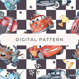 Cars Digital Paper Pattern Theme, Cars Seamless Patterns Digital Paper PNG Paper, Commercial Use