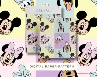 Mouse and Friends Digital Paper, Pastel Seamless Pattern (PNG)