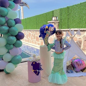 Girls&#39; Sequin Mermaid Costume: Long Sleeve Ruffled Tail Outfit