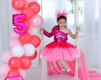 Elegant Pink Sequin One Shoulder Mini Birthday Dress, Unique Gift for Girls