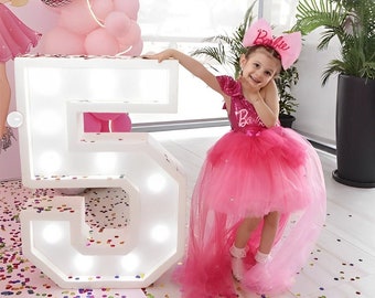 Pink Tail Mini Dress with Personalized Sequins, A Fabulous Birthday Party Outfit, Birthday Gifts