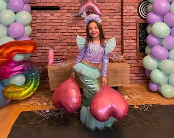 Enchanted Mermaid Toddler Dress – Sparkling Purple & Green Costume, Magical Birthday Outfit