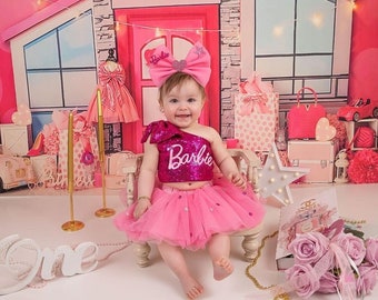 Custom Pink Sequin Tutu Dress for Girls, Birthday Celebration - Personalized Gift Idea