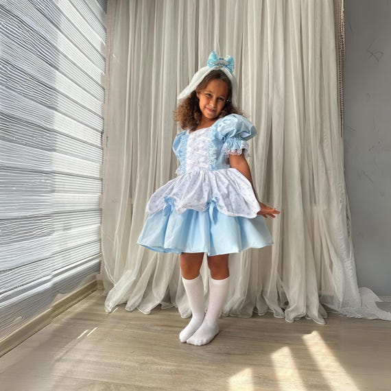 blue kawaii dress Princess for Girls, Anime Inspired Tulle Birthday Outfit, Cosplay Party Dress Lounge Marlee Asymmetrical Slinky Maxi Size:S / 4 47.5kg 150