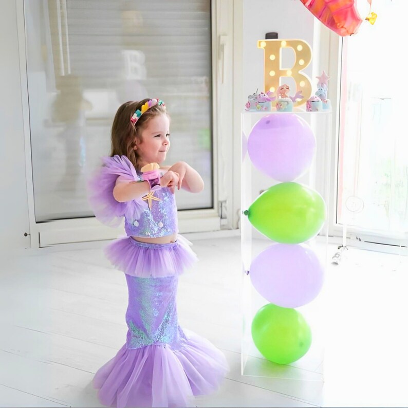 purple mermaid dress, sequin top dress, girls birthday, party dress girls, special occasion, starfish dress, tulle skirt girls, cute mermaid outfit, gift for girls, magical dress, girls fashion, summer dress, birthday gift