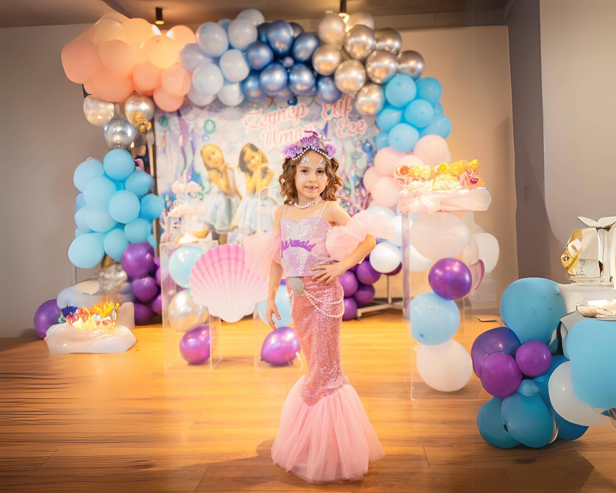 birthday party mermaid birthday dress Mermaid Costume: Girls Birthday Party Outfit, Ariel Inspired Mermaid Dress