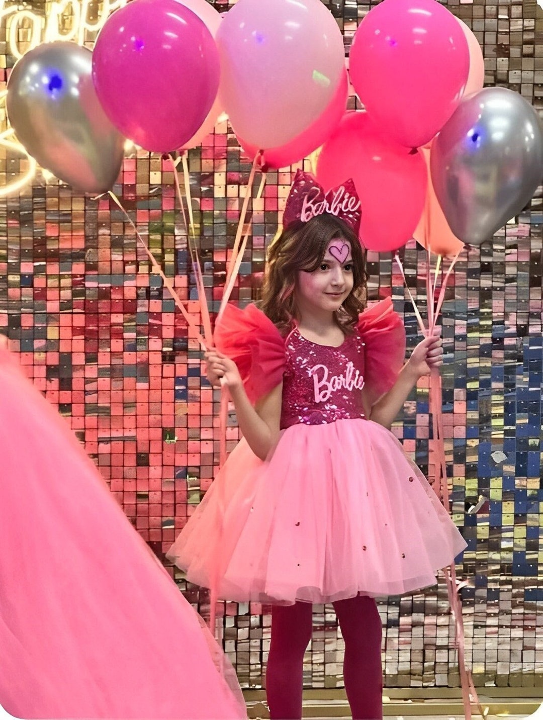 One Piece Dress Personalized Dress Hot Pink Dress Birthday Etsy