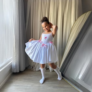 My Melody Dress: Kawaii White Ballet Outfit with Pink Bows