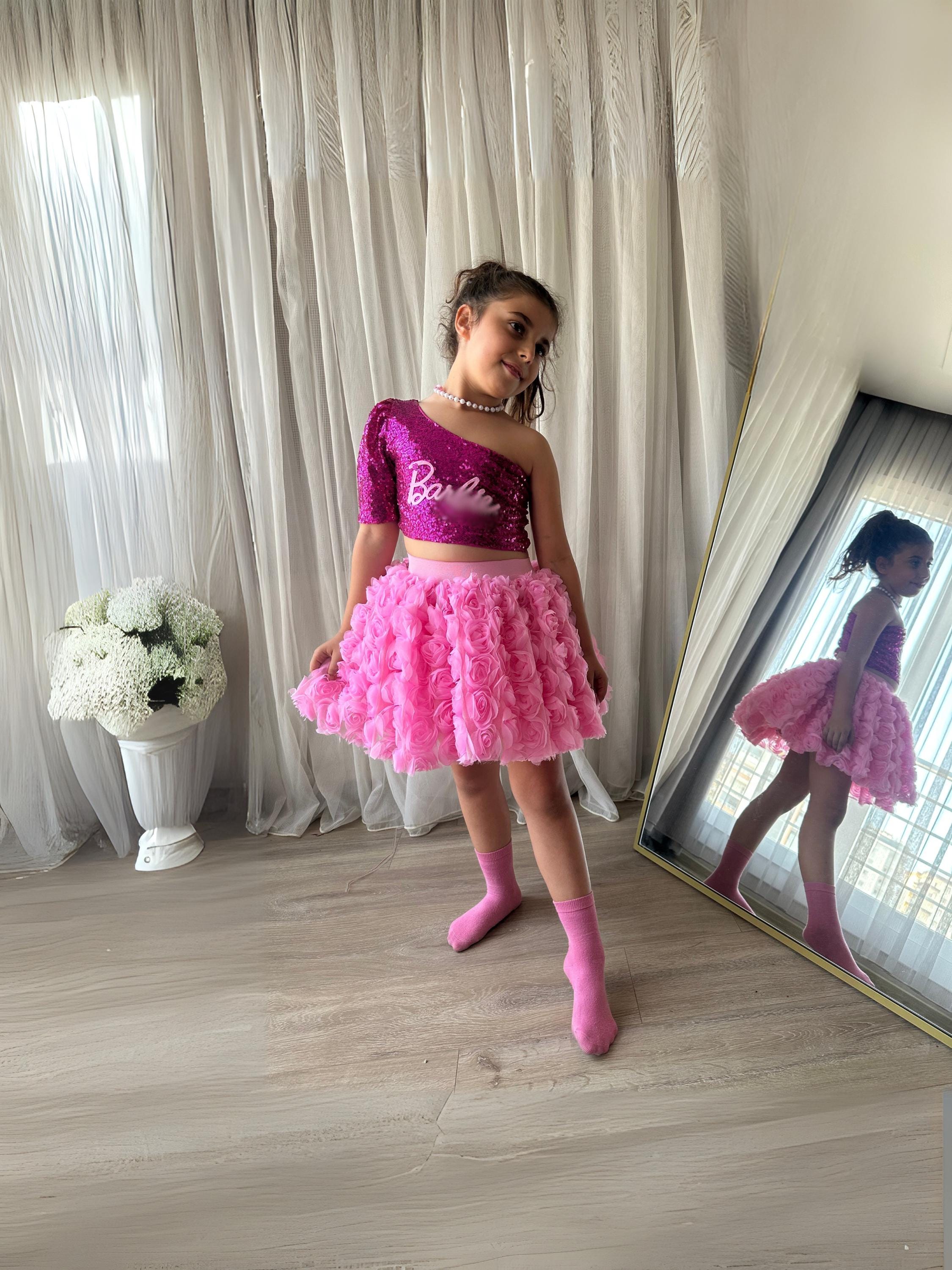 Shannon tulle knit tops ♡ pink Shannon tulle knit tops pink andmary Pl-pink Draped Satin Front